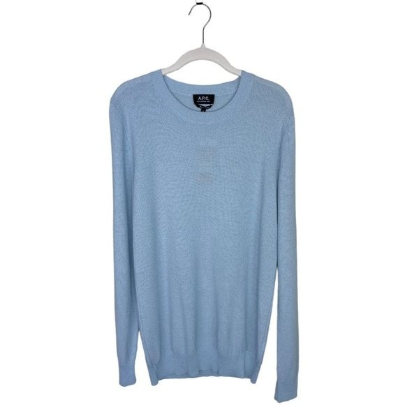 A.P.C. Other - APC Christian Bleu Clair Linen Knit Sweater M Long Sleeve Crewneck Pullover New